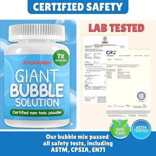 Miniatura 3 de Solución de burbujas gigantes – Varitas de burbujas, burbujas para niños, polvo de mezcla de burbujas para niños hace 896 OZ (7 galones) – La mezcla
