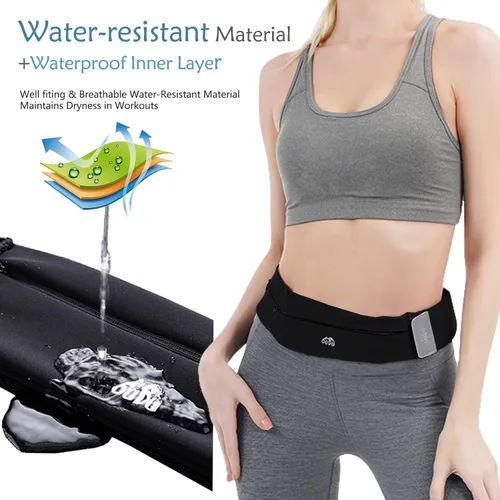 Miniatura 4 de Cinturón delgado para correr con botella de agua, riñonera de entrenamiento para hombres y mujeres, se adapta a teléfonos de 7 pulgadas, cintura