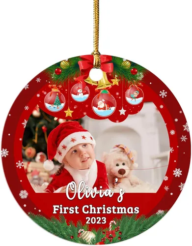 Miniatura 13 de Impreso en EE. UU. Adornos de Navidad personalizados con foto de perro, adorno de árbol de Navidad con nombre y foto de cachorro personalizados