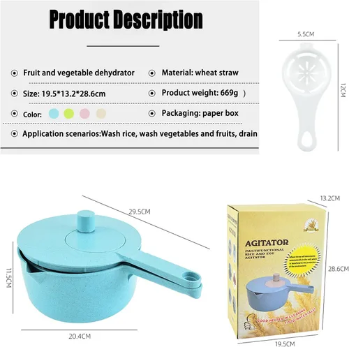 Miniatura 2 de Spinner, Veggie Spinner Secador de frutas y verduras de secado rápido de drenaje de lechuga y verduras (color trigo)
