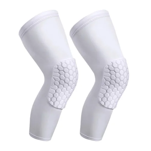 PISIQI - Rodilleras de compresión, rodilleras largas con protección anticolisión, rodilleras para baloncesto, fútbol, voleibol, ciclismo (1 par)