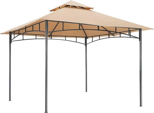 Miniatura 6 de ABCCANOPY Gazebos para patios 8x8 - Gazebo con marco de acero para exteriores para césped, patio trasero, jardín y terraza (beige)