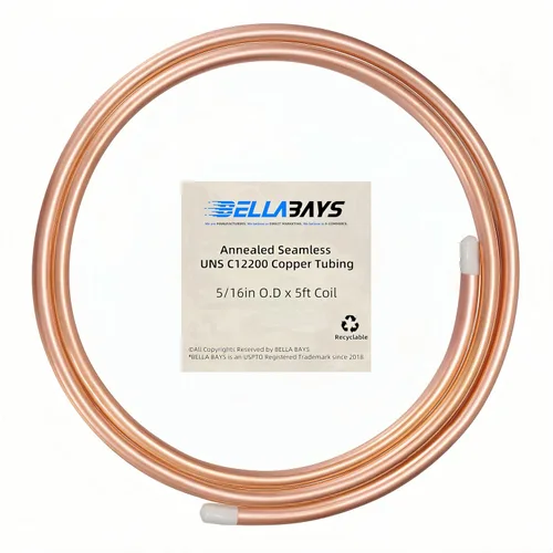 Miniatura 27 de BELLA BAYS Tubería de Cobre 3/8" DE x 0.320" DI x 25 pies, 99.9% C12200 ASTM B280 Tubería ACR de Refrigeración Sin Costuras Bobina Suave Redonda T2