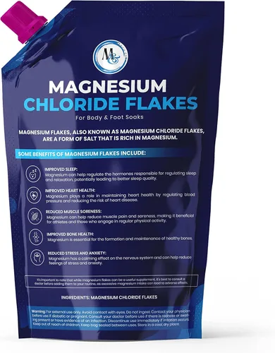 Miniatura 2 de Sales de baño de escamas de magnesio del Mar Muerto Suplemento de magnesio premium Sales de baño (10 libras)