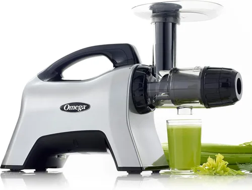 Miniatura 6 de Omega Máquina exprimidora de prensado en frío, extractor de jugo de frutas y verduras y sistema de nutrición para leche de nuez para bebés y Negro