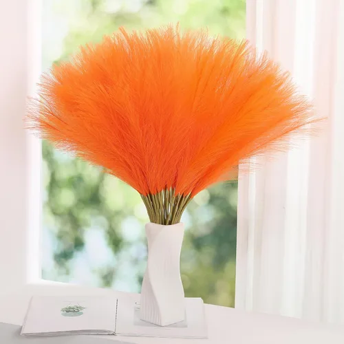 Miniatura 15 de Wertuirk 30 piezas de hierba artificial de pampas – Hierba de pampas rosa de 24 pulgadas para decoración del hogar, hierba de pampas artificial