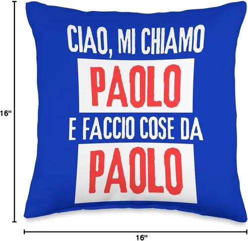 Miniatura 4 de Paolo Idea Regalo Personalizzata con Nome Ciao Sono Faccio Cose Da Paolo Personalizzato - Almohada personalizada, 16 x 16 pulgadas, multicolor
