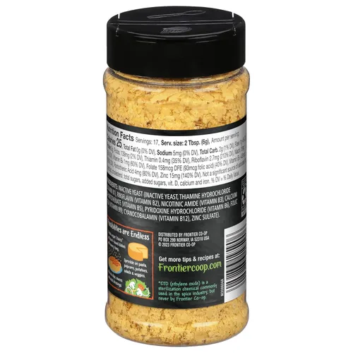 Miniatura 3 de Frontier Co-op Copos de levadura nutricional premium, 3.6 onzas, vegano, sin gluten, kosher, condimento no irradiado, sabor a queso sin lácteos
