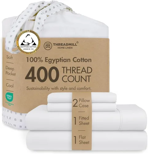 Miniatura 33 de Threadmill Juego de sábanas de algodón egipcio tamaño completo Sábanas de 100% algodón egipcio certificado para cama de tamaño completo Juego