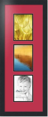 Miniatura 55 de ArtToFrames Marco de fotos tipo collage con estera doble con 3 aberturas de 5x7 y marco negro satinado Uva