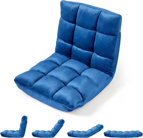 Miniatura 27 de Giantex Silla de suelo con soporte de espalda, 14 posiciones ajustables, cama plegable acolchada, sofá reclinable, sillas de suelo plegables