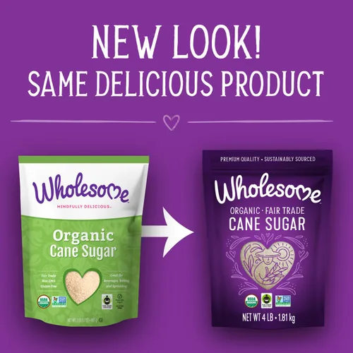 Miniatura 6 de Wholesome Sweeteners Azúcar de caña orgánica de 4 libras, comercio justo, sin OMG, sin gluten y vegano para hornear y endulzar, paquete de 6