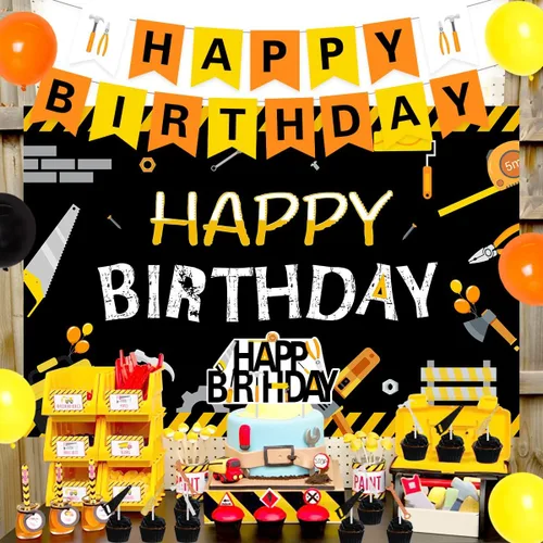 Miniatura 3 de Herramientas para decoración de fiesta de cumpleaños para niños y hombres, herramientas de fondo de feliz cumpleaños, herramientas de telón de fondo