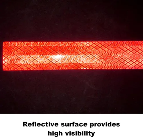 Miniatura 4 de Paquete de 50 tiras reflectantes de grado diamante de alta calidad, color rojo, 1.2 x 6 pulgadas, impermeables, adhesivos para buzones, automóviles