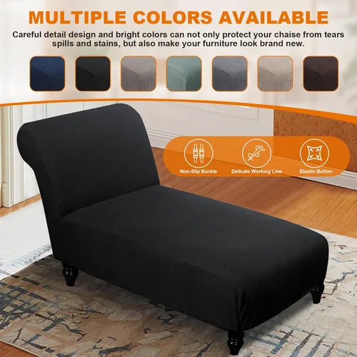 Miniatura 5 de Funda para tumbona sin brazos, fundas elásticas para silla de sala de estar, funda de diván sin brazos, fundas de interior para dormitorio, tela