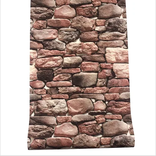 Miniatura 3 de Q QIHANG Papel tapiz de piedra de PVC de estilo nórdico, retro, nostálgico, simulación 3D, roca, sala de estar, fondo de TV, decoración de tienda