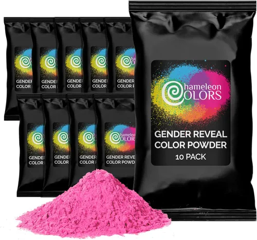 Miniatura 8 de Chameleon Colors Blue Gender Reveal Powder – Bolsas individuales de fácil apertura de polvo de tiza de color azul con embalaje opaco