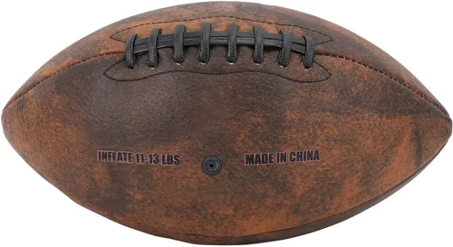 Miniatura 8 de GOTOTOP Entrenamiento Fútbol Tamaño 9 Rugby Pelota PU Agarre Cómodo Diseño Vintage Fútbol Deportivo para Partido de Juego