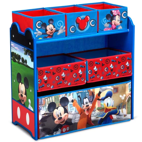 Miniatura 11 de Delta Children Organizador de almacenamiento de juguetes con diseño de 6 contenedores, Disney Mickey Mouse Mickey Mouse Hot Dog Hill