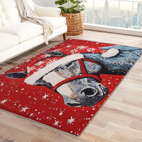 Miniatura 23 de Alfombra de oso de 2 x 3 pies, alfombra de Navidad para entrada, sala de estar, dormitorio, alfombra de animales salvajes, decoración de habitación