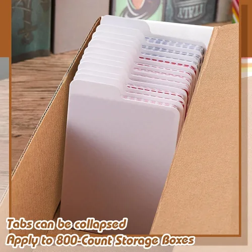 Miniatura 5 de Lewtemi 100 separadores de tarjetas, separadores de páginas de tarjetas intercambiables, separadores de juego para suministros de almacenamiento