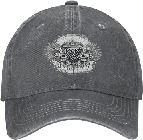 Miniatura 2 de Cowboy Hat Trendy Hats for Man and Women Djustable Four Season Outdoor Baseball Cap of Hell Skull with Angel Deep Heather
