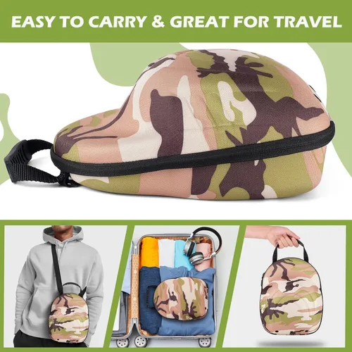 Miniatura 2 de Glamgen Funda rígida de viaje para gorras, funda para gorras de béisbol, bolsa de almacenamiento para 6 sombreros, organizador de sombreros con Caso