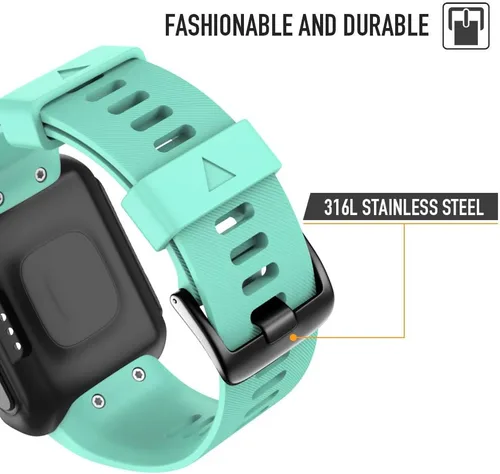 Miniatura 3 de NotoCity Correa de reloj de repuesto de silicona suave para Garmin Forerunner 35, compatible con Forerunner 35 Smartwatch Verde menta