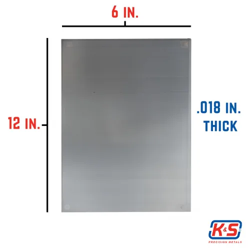 Miniatura 5 de K&S Precision Metals 87183 - Hoja de acero inoxidable de 0.018 pulgadas de grosor x 6 pulgadas de ancho x 12 pulgadas de largo - Manualidades