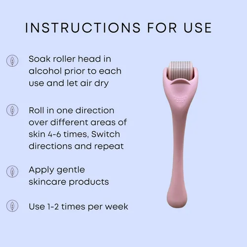 Miniatura 9 de Rodillo Derma de micropunto de acero inoxidable 540, rodillo de microagujas para cara, cuero cabelludo y barba, herramienta de cuidado de la piel