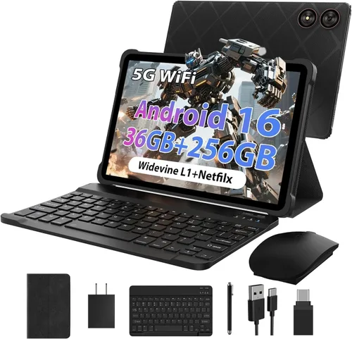 TOPWAH - Tableta Android de 11 pulgadas con teclado, 36 GB de RAM + 256 GB de ROM (expansión de 1 TB), tabletas de pantalla ISP 2K, 8000 mAh, T606
