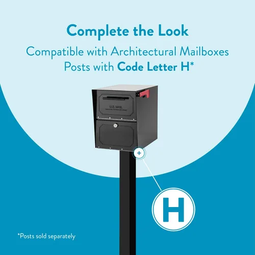 Miniatura 5 de Architectural Mailboxes Oasis TriBolt - Buzón de buzón con bloqueo de montaje, color negro, XL Galvanized steel build for outside with a