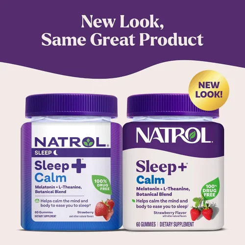Miniatura 3 de Natrol Sleep+ Calm - Gomitas de melatonina para adultos, gomitas para dormir, sabor a fresa, 60 gomitas, suministro para 30 días