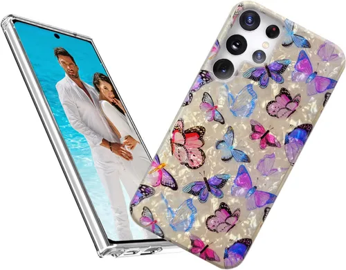 Miniatura 10 de Funda protectora para Samsung Galaxy S22 Ultra para niñas y mujeres, carcasa protectora de TPU suave con purpurina para Galaxy S22 Ultra, elegante