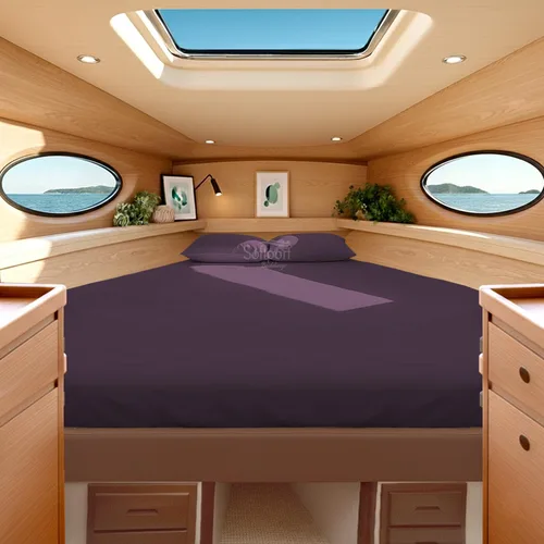 Miniatura 13 de Universal V Berth - Juego de sábanas de 4 piezas para barco, 100% algodón egipcio, la mejor ropa de cama de barco V, se adapta a colchones de hasta