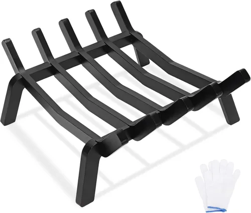 Rejilla de chimenea de 14 pulgadas resistente, soporte de madera para chimenea interior, soporte para troncos de chimenea, rejilla de fuego pequeña,