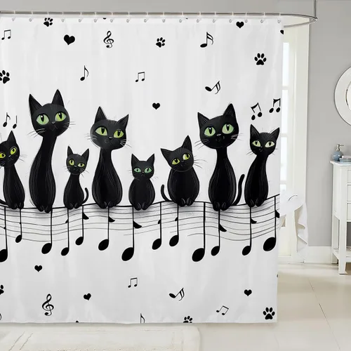 Miniatura 4 de Cortina de ducha de guitarra roja, cortina de baño de música Hip Pop, decoración de baño para niños y niñas, cortina de baño de guitarra de moda