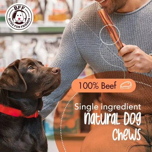 Miniatura 2 de Bites for Friends Bully Sticks Golosinas para perros de 6 pulgadas de larga duración, masticables naturales sin cereales sin gluten, golosinas