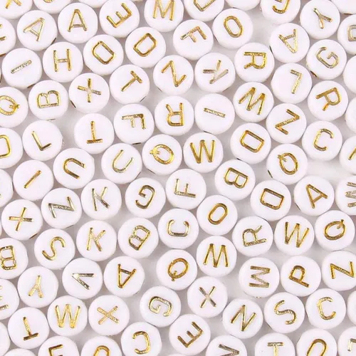 Miniatura 8 de 1200 piezas 4×7mm Cuentas de letras del alfabeto, cuentas acrílicas redondas negras y coloridas, para pulseras y hacer joyas
