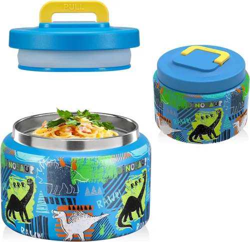 Miniatura 9 de JXXM Tarro térmico de 8 onzas para alimentos fríos y calientes para niños, recipientes aislados para el almuerzo, tarro de comida caliente, a prueba