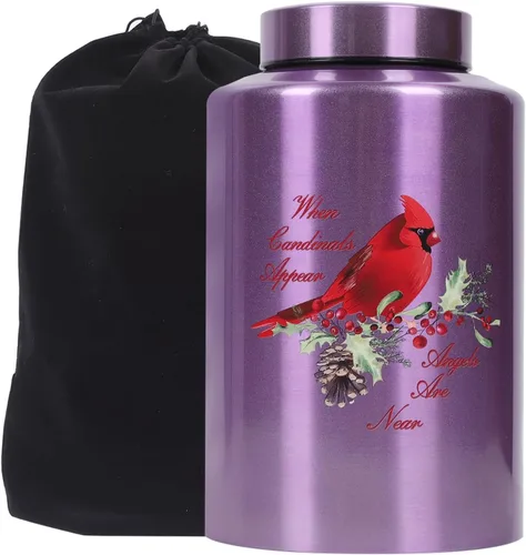 Miniatura 8 de Urnas para cenizas humanas adultas y mujeres de hasta 220 libras, urna de mariposa morada para cenizas de mamá con bolsa de terciopelo, urnas