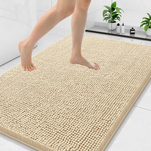 Miniatura 112 de Arotive Alfombras de baño de felpilla extrasuaves y absorbentes, de 24 x 16 pulgadas, lavables a máquina, parte trasera de goma antideslizante