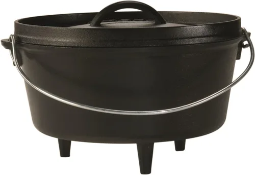 Miniatura 2 de Lodge L10DCO3 - Horno holandés de hierro fundido para campamento profundo, pre-sazonado, 5 cuartos de galón y 10 pulgadas, color negro