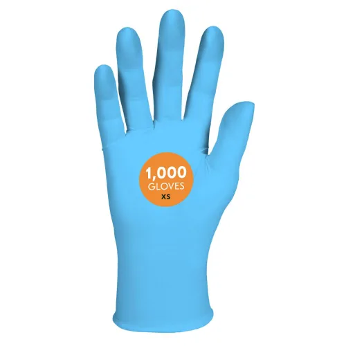 Kleenguard™ G10 Comfort Plus™ - Guantes de nitrilo azules (54185), 4 mil, ambidiestros, compatibles con pantalla táctil, XS (100 guantes/caja)