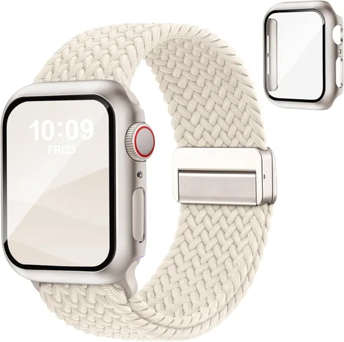 Miniatura 13 de Acextro Correa trenzada magnética y estuche compatible con Apple Watch Bands para mujeres y hombres 40mm 44mm 41mm 45mm 42mm 46mm, cubierta
