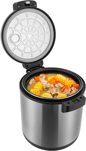 Miniatura 13 de Calentador de arroz eléctrico, calentador de arroz comercial de acero inoxidable resistente, con ajustes de temperatura, olla de arroz, calentador