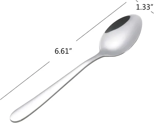 Miniatura 2 de Cuchara de postre de acero inoxidable de 12 piezas, juego de cucharas de cubiertos