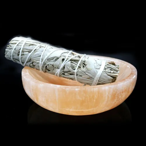 Miniatura 7 de Soul Sticks Cuencos de cristal de selenita para manchas, curación y recarga de cristales, cuenco de selenita pura y estación de carga de cristal