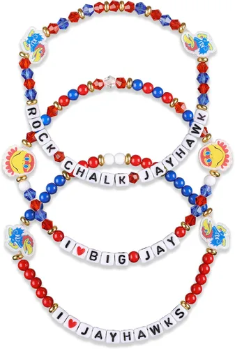Miniatura 97 de FOCO NCAA unisex-adulto Paquete de 3 Pulseras de la Amistad con Cuentas con Logotipo de Equipo Universitario de la NCAA Oficialmente Licenciadas