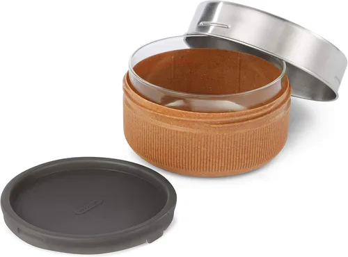 Miniatura 2 de BLACK + BLUM Recipiente de vidrio para almuerzo, a prueba de fugas, apto para horno, contenedor de alimentos, almendra, 25 onzas líquidas / 25.4 fl